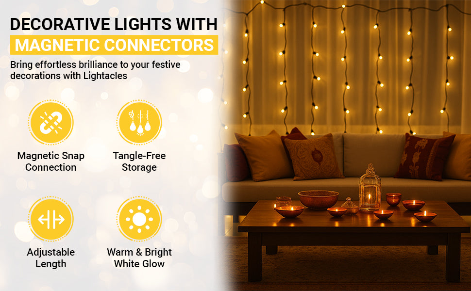 LED lights - 60ft - Magnetically connected