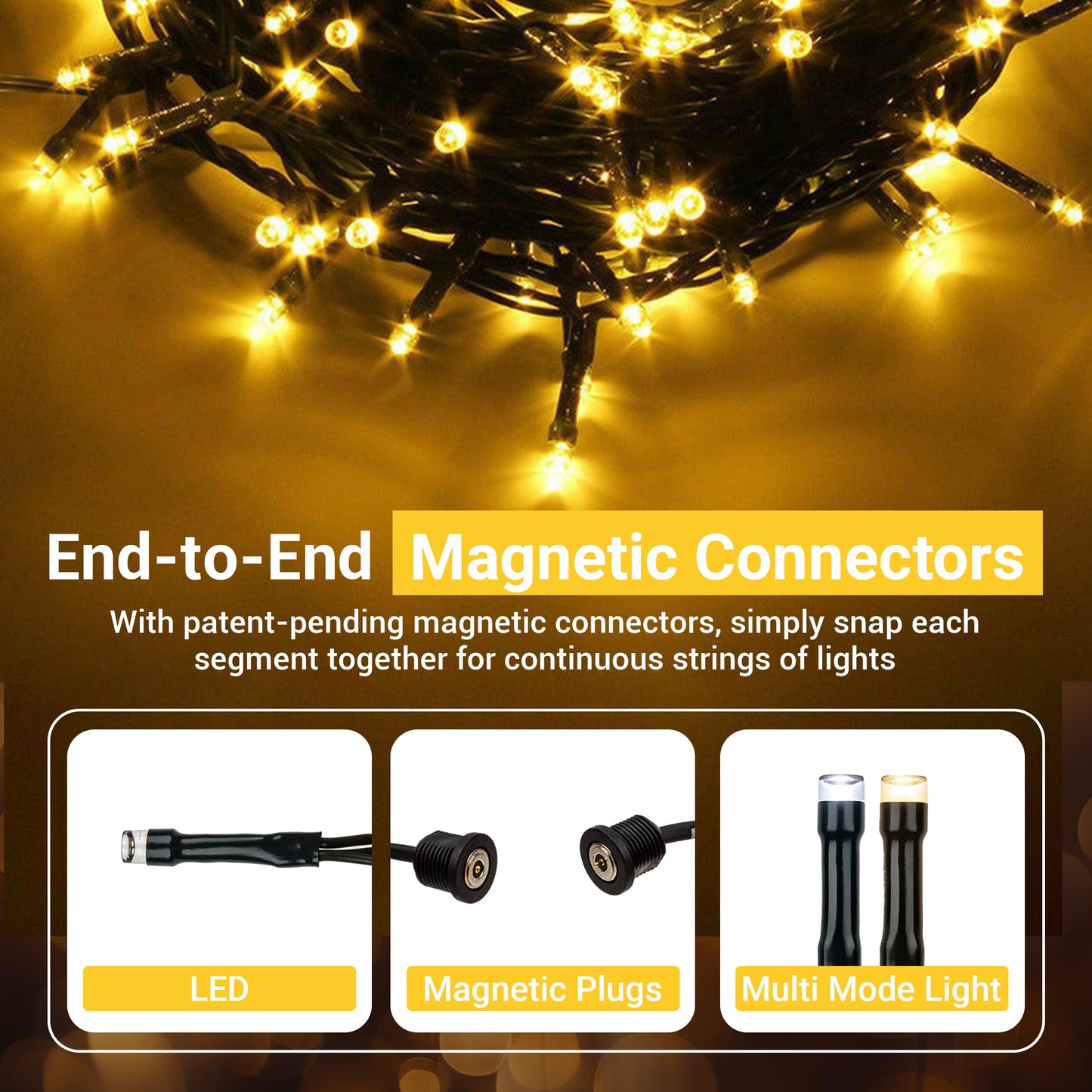 LED lights - 60ft - Magnetically connected